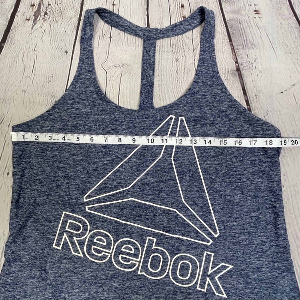 REEBOK gray logo workout racerback tank top, size L - Picture 9 of 12